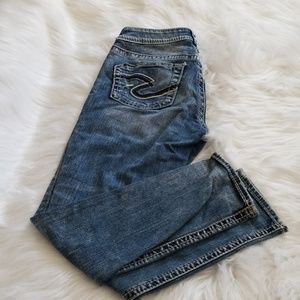 Silver fluid brand cropped jeans